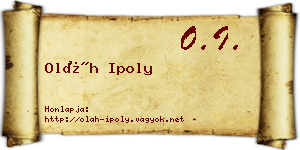 Oláh Ipoly névjegykártya