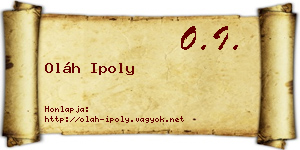 Oláh Ipoly névjegykártya